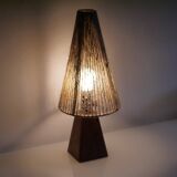 Scandinavian lamp in wood and rope, 1960
