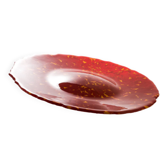 SLU Platter, Large Plate,  Round Plate, Glass Platter, Red Glass