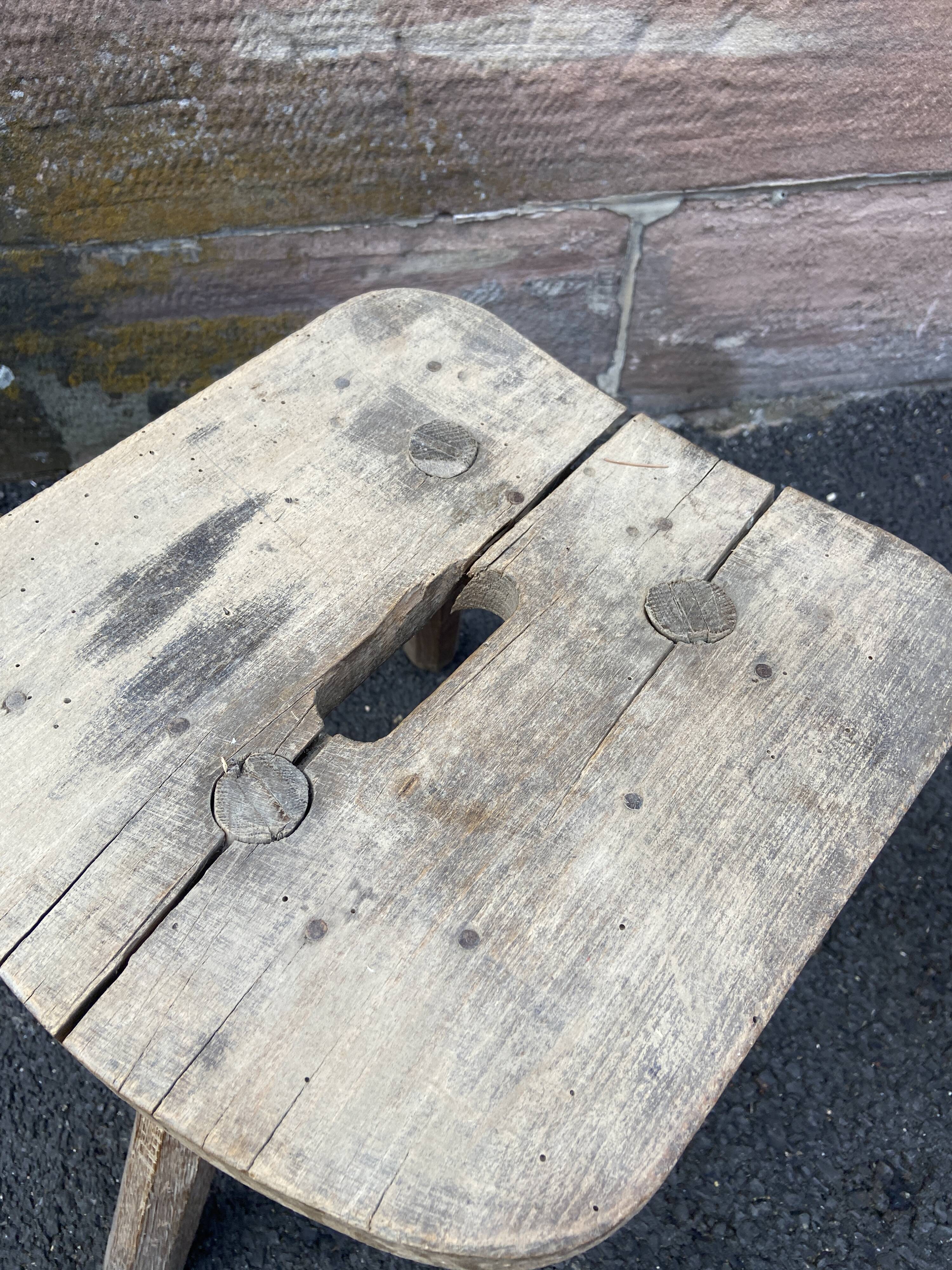 Brutalist rustic farmhouse stool