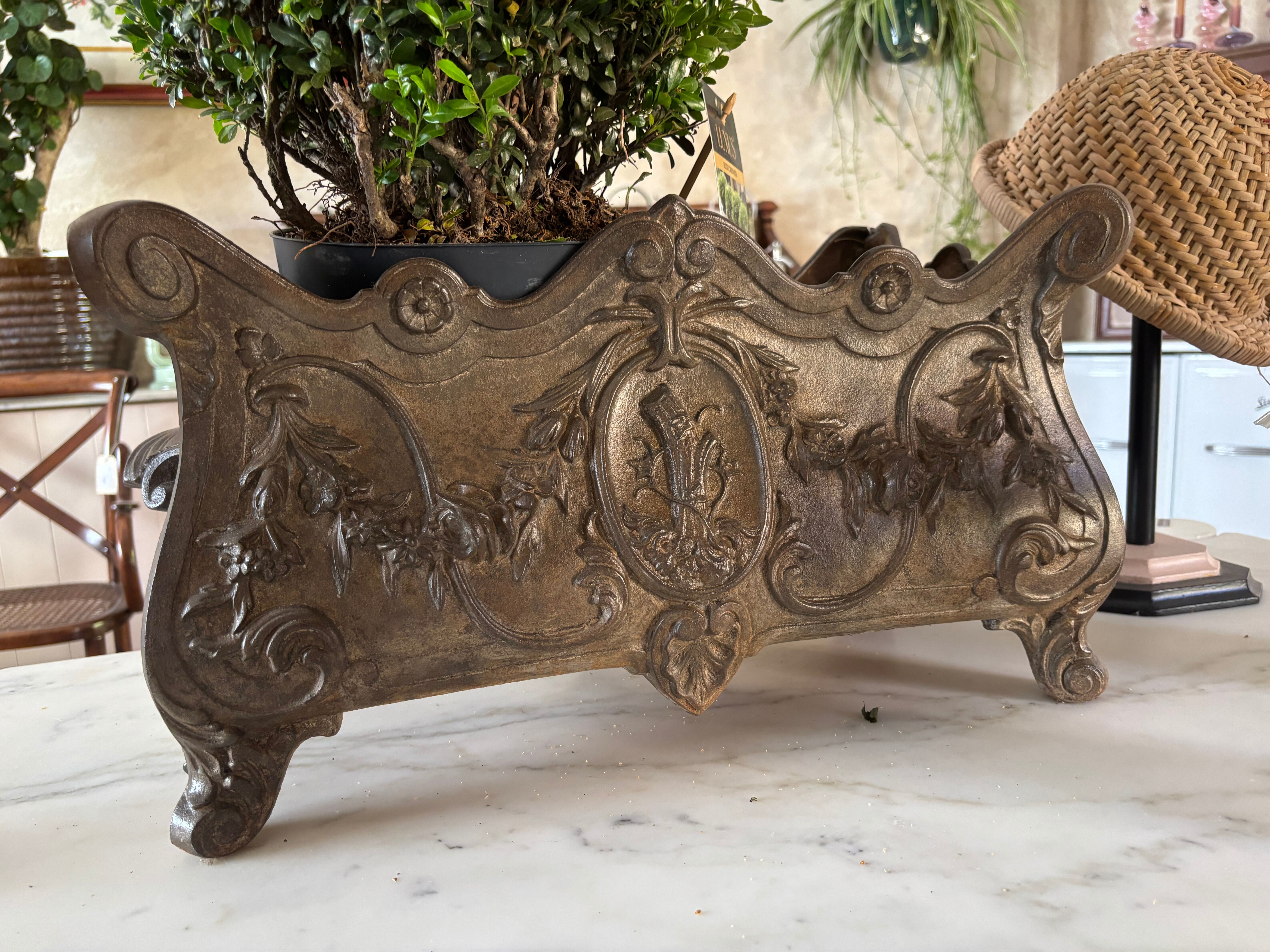 Large cast iron planter