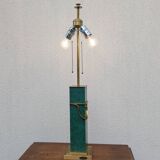 Vintage Jean Roche lamp base, 1980, brass & green