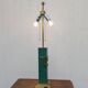 Vintage Jean Roche lamp base, 1980, brass & green