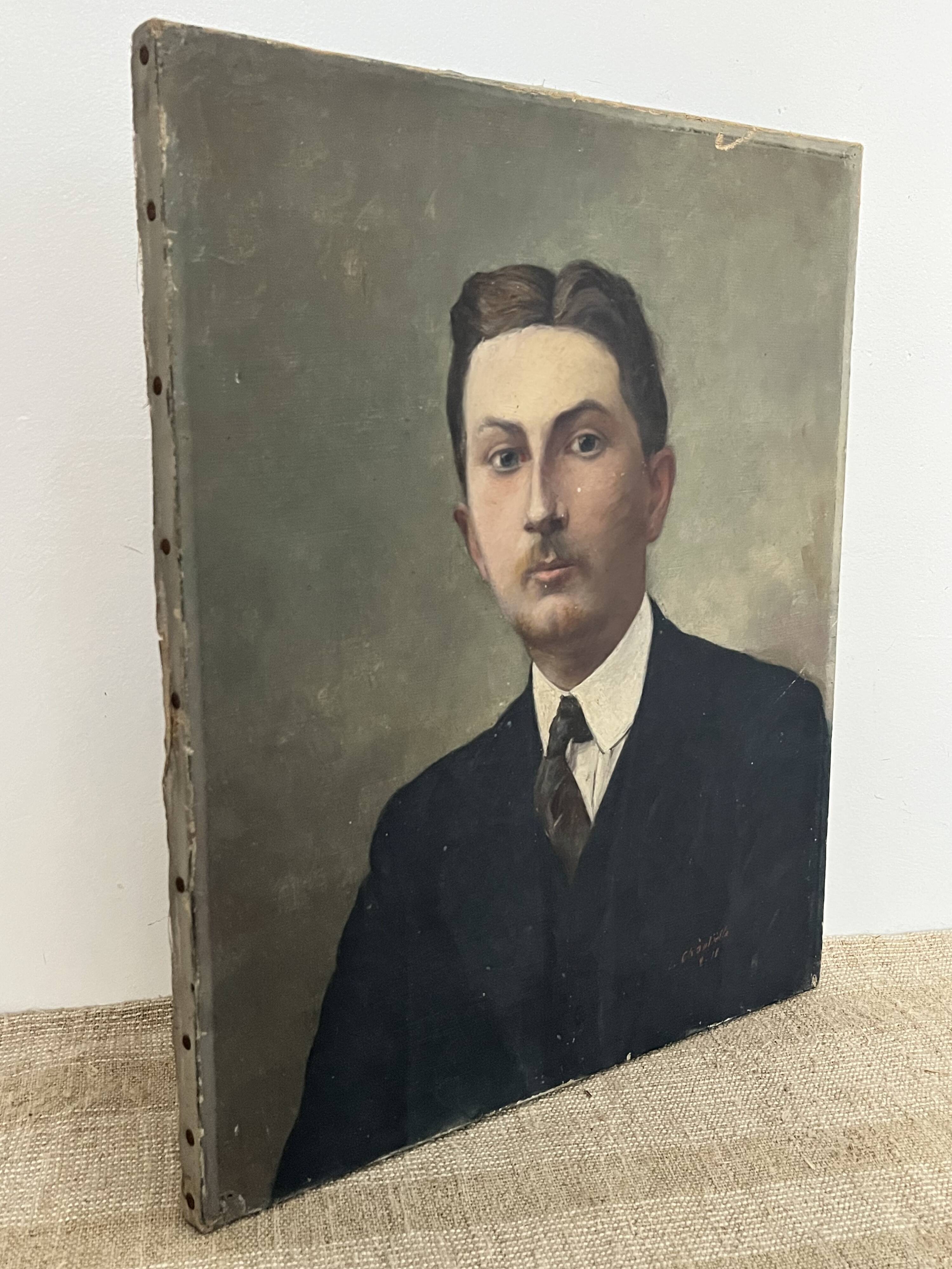 Oil on canvas, portrait of a man.