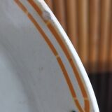 Flat plate old tunis floral porcelain HB French antique