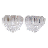 Pair of 1970s plexiglass candlesticks