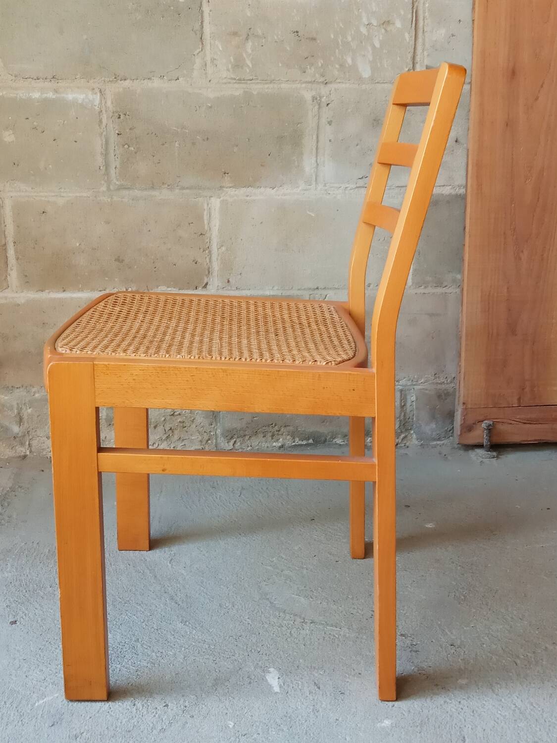 Pair of Baumann caned chairs, 70s/80s