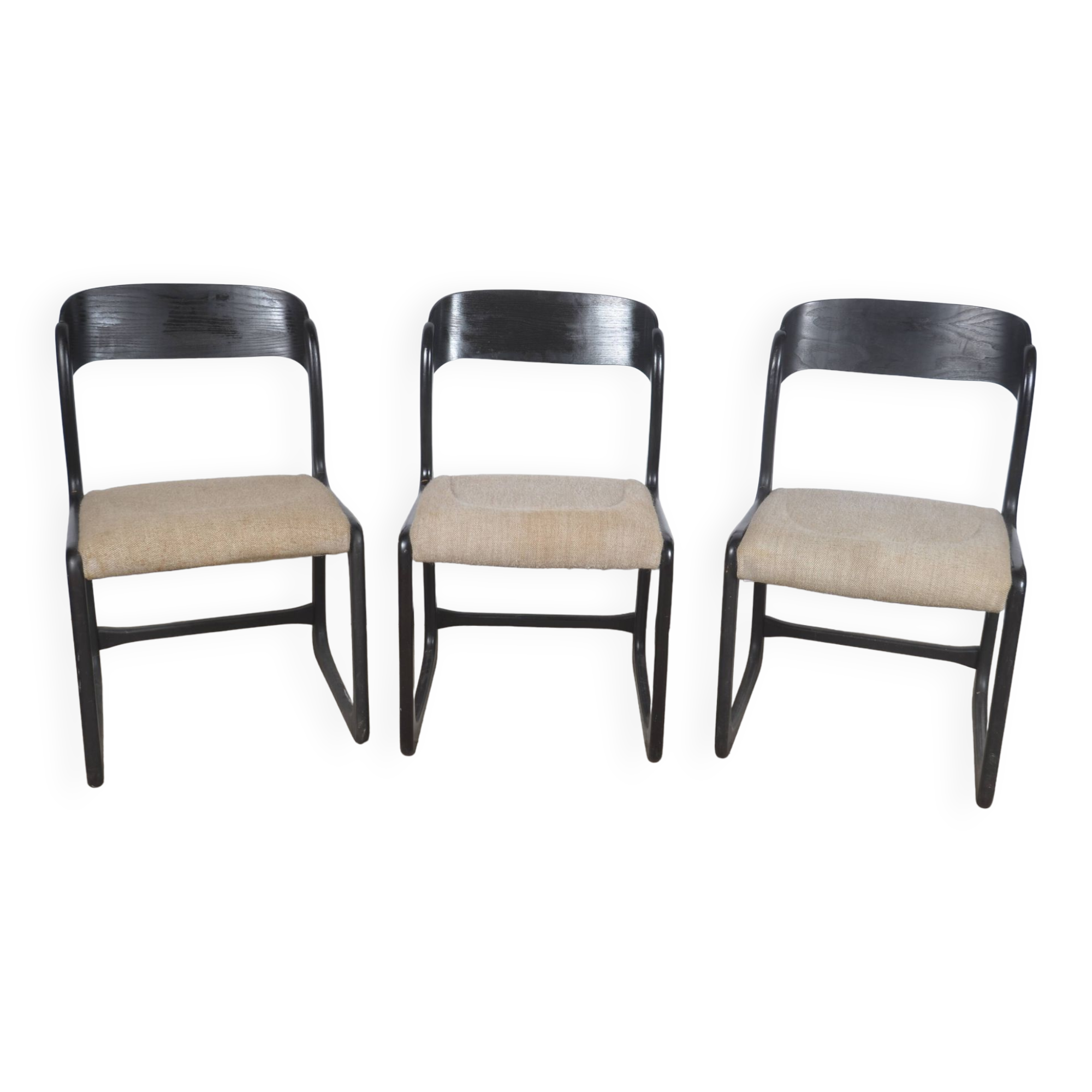 Baumann black sled chairs