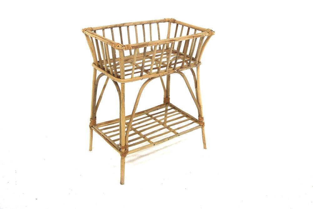 Scandinavian indoor planter in rattan, Sweden, 1960