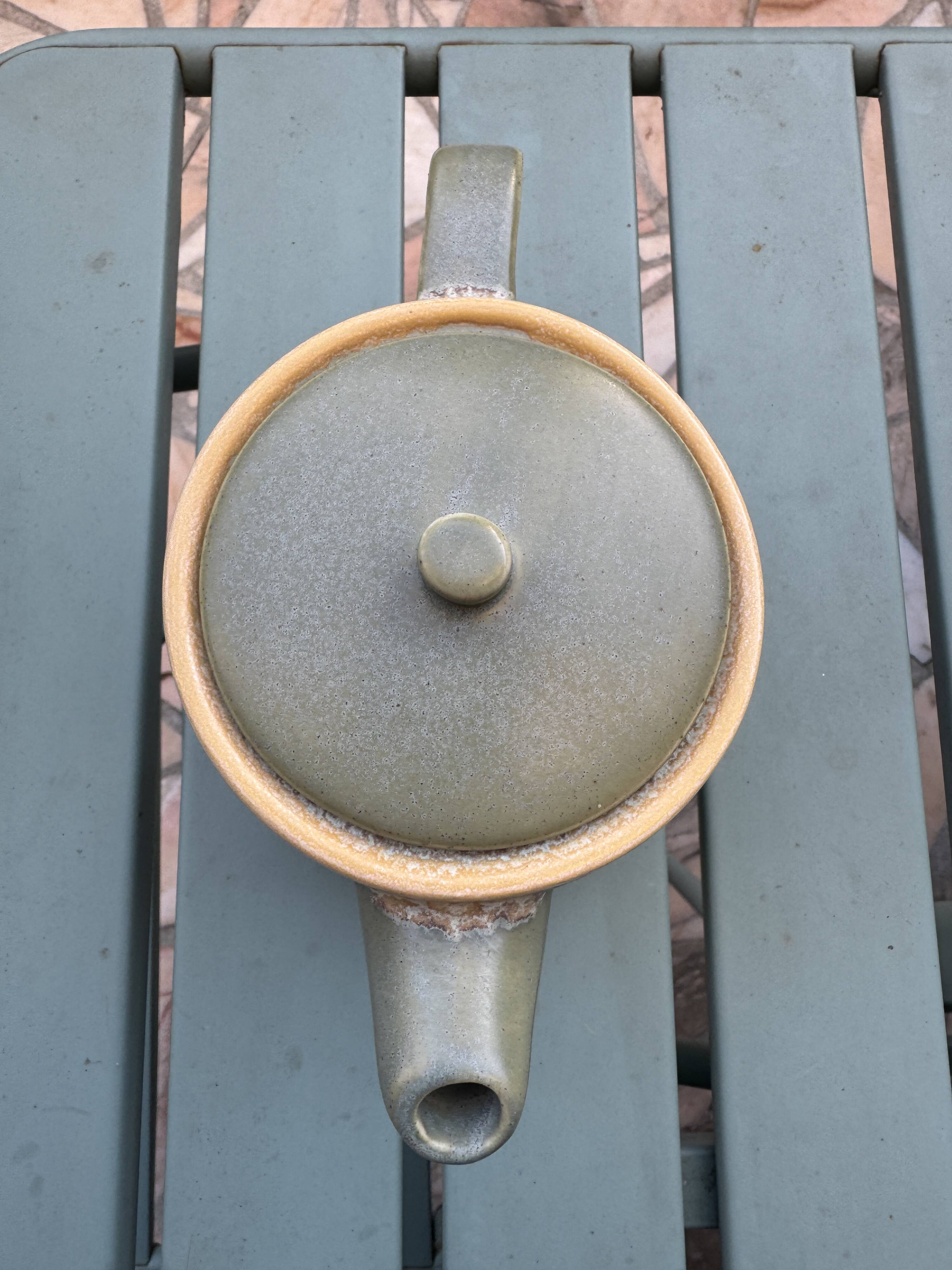 Celadon teapot – Japanese wabi-sabi style – very rare model.