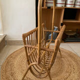 Vintage rattan magazine rack