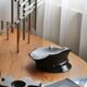 Black ceramic vide poche by Jean Claude Peiré, 1980s.