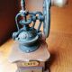 Coffee mill in wood and metal style antique countertop