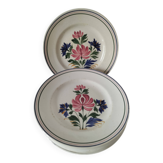 Set of 8 Saint Amand plates with stylized flower decoration 4122