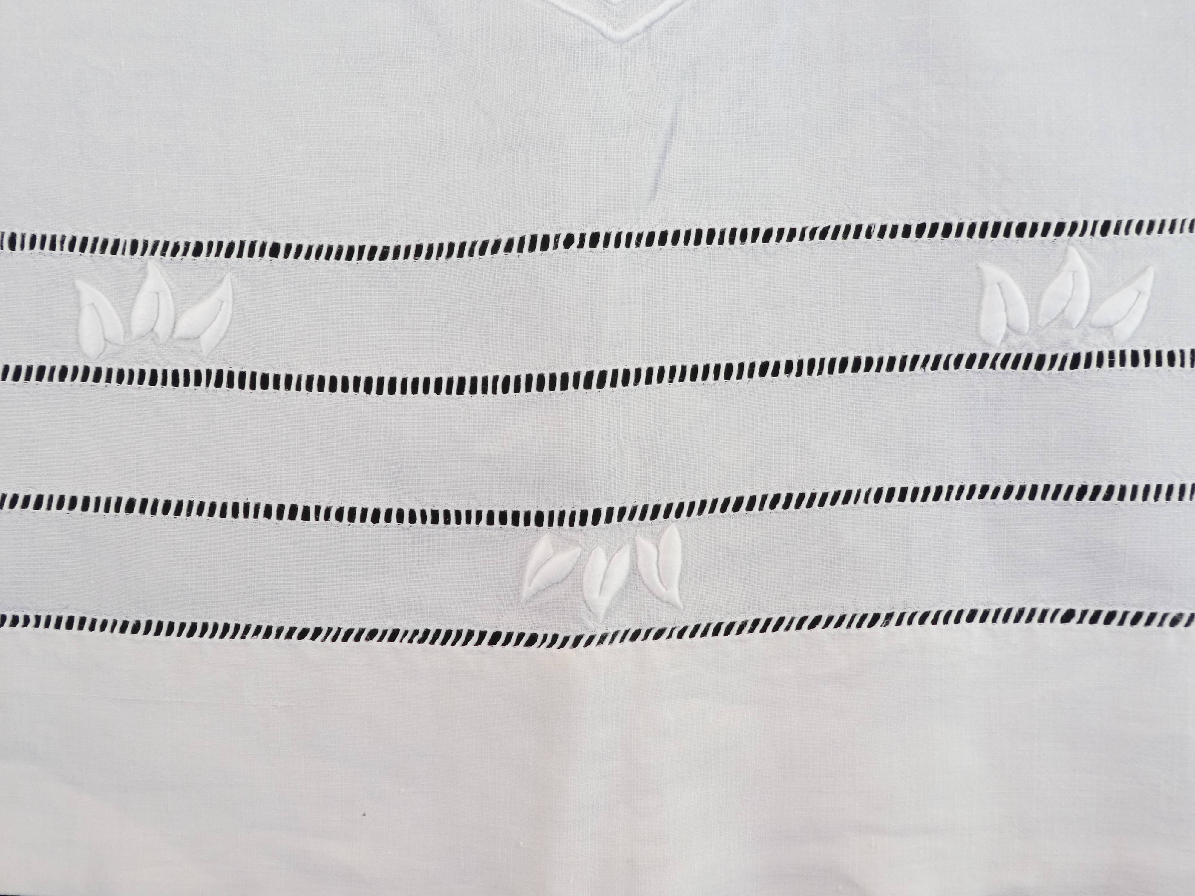 Old Linen Sheet monogram LA