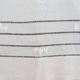 Ancien drap en lin monogramme LA