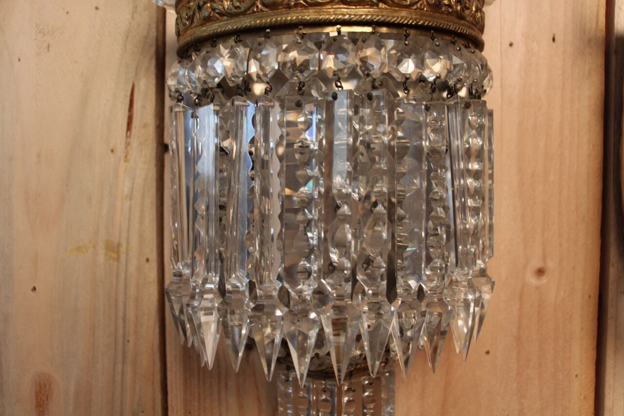 Pair of crystal sconces from the house baccarat, crinoline model