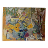 Contemporary floral composition signed