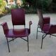 Ross Littell pour fauteuils Matteo Grassi en cuir Bordeaux et acier, ensemble de 2