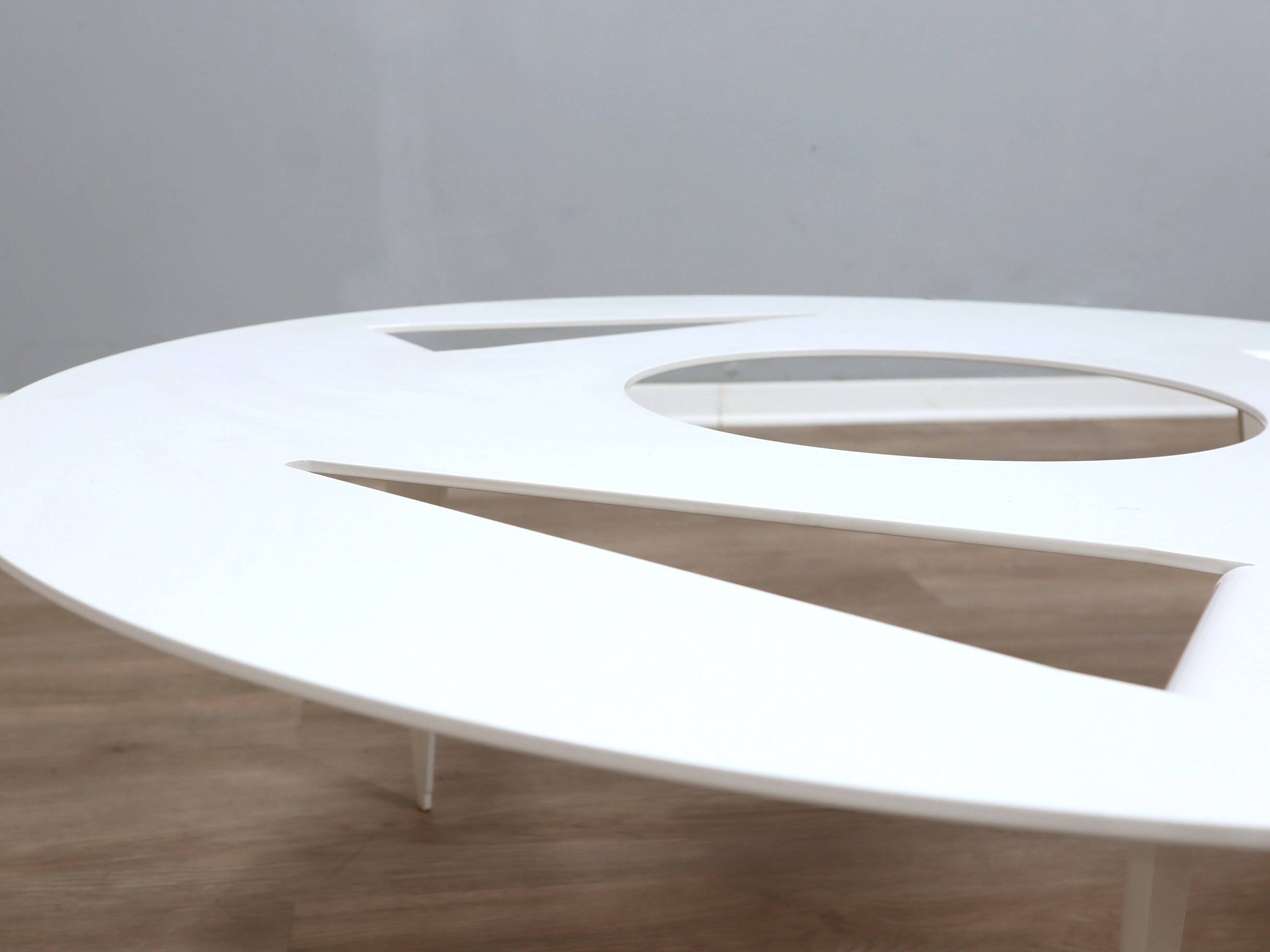 Ulyssimo minimal round coffee table by U. Müller Reisser 1990s