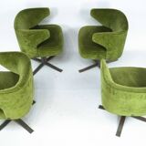 Set of four green Gianni Moscatelli Swivel Poney Chairs for Formanova, 70s