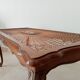 Vintage Chippendale coffee table in beech and rattan, Louis XV style.