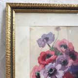 Watercolor bouquet of anemones