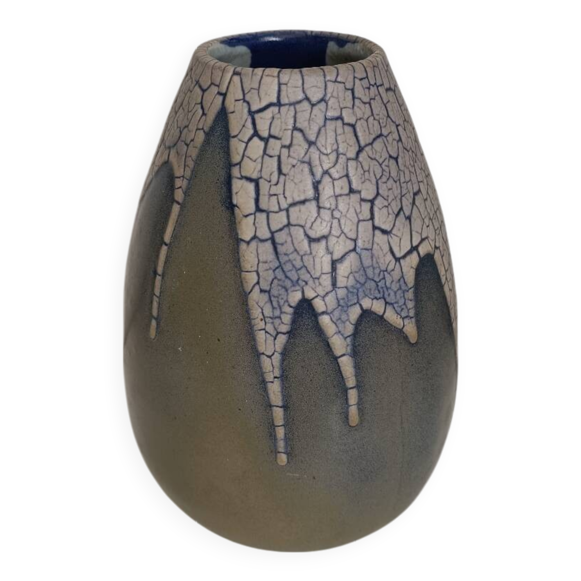 Stoneware vase from Puisaye signed Léon Pointu