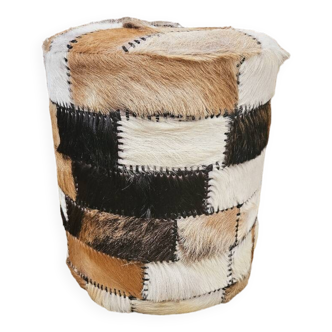 Patchwork pouf or stool from the 1980s