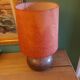 Ceramic (sandstone) lamp from the 50s, 60'S with silk lampshade