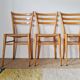 Set of 4 vintage Italian chairs in wood and straw.