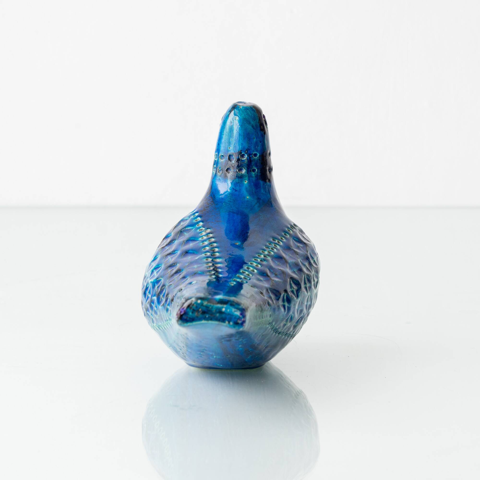 Bitossi Rimini Blu Ceramic Dove Sculpture by Aldo Londi, Italy, 1950s