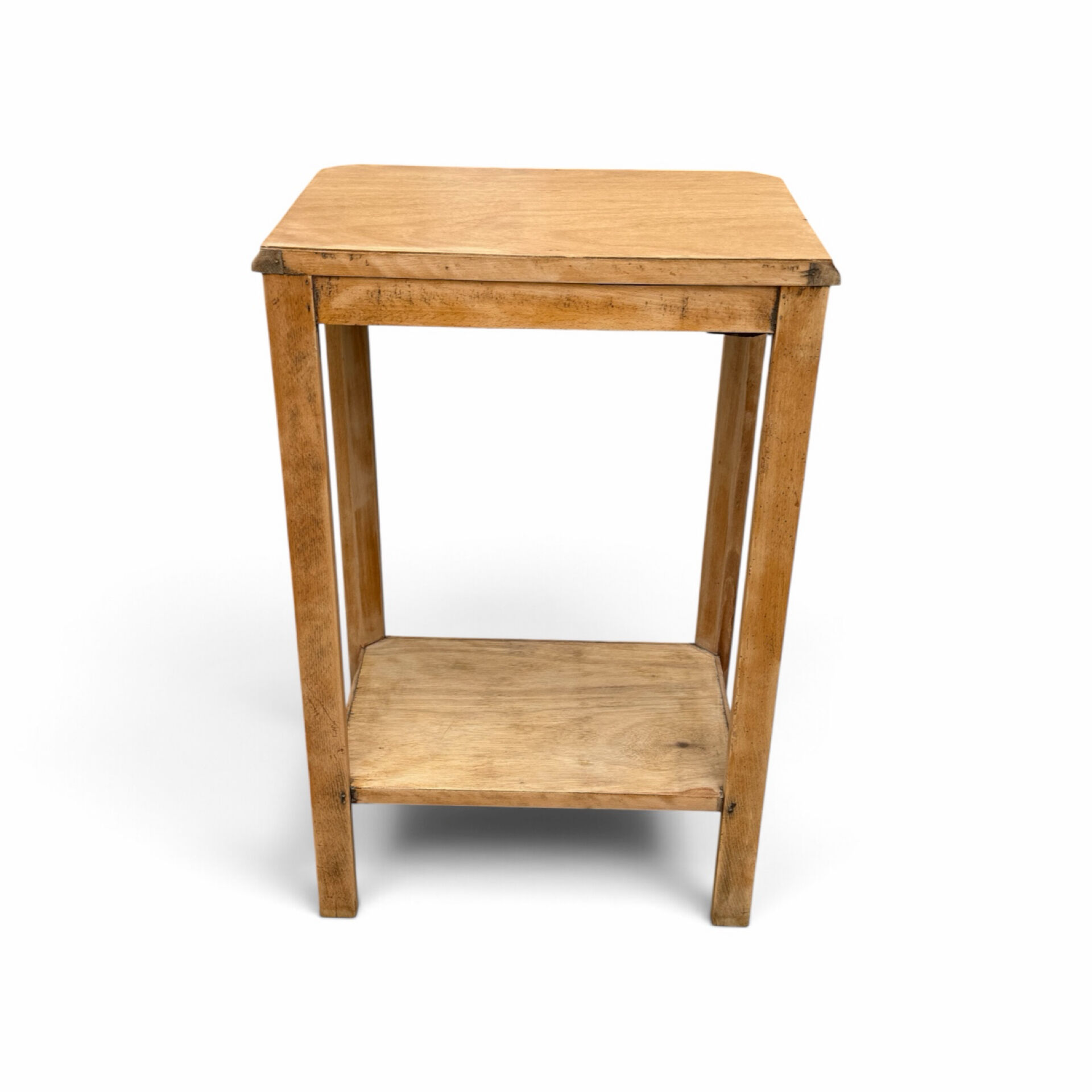 Art Deco console in raw wood with floral decoration, renovated 1930.