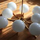 Opaline brass hanging lamp