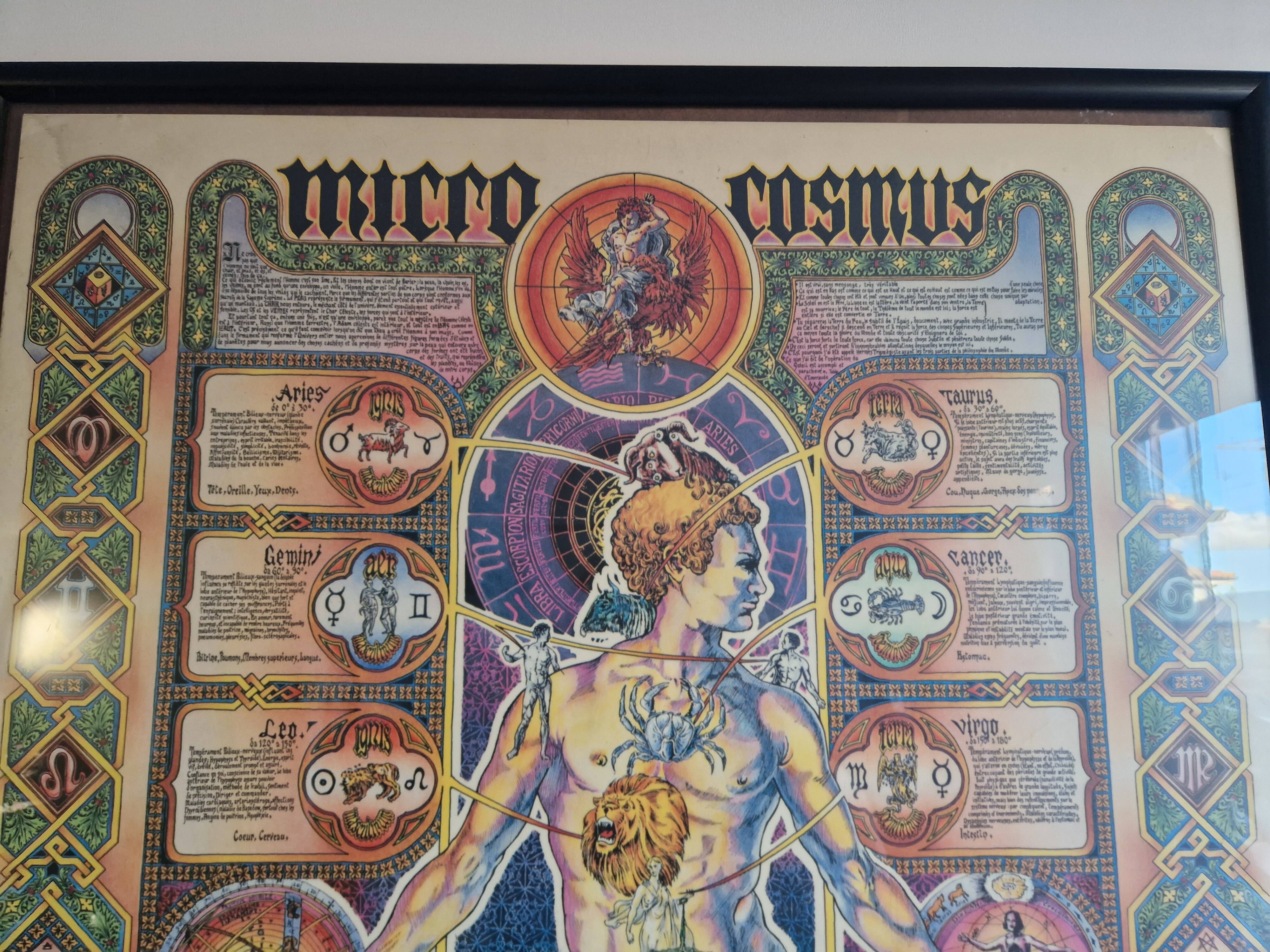 Original esoteric poster "Micro Cosmus" by Giovanni Tavaglione 1982