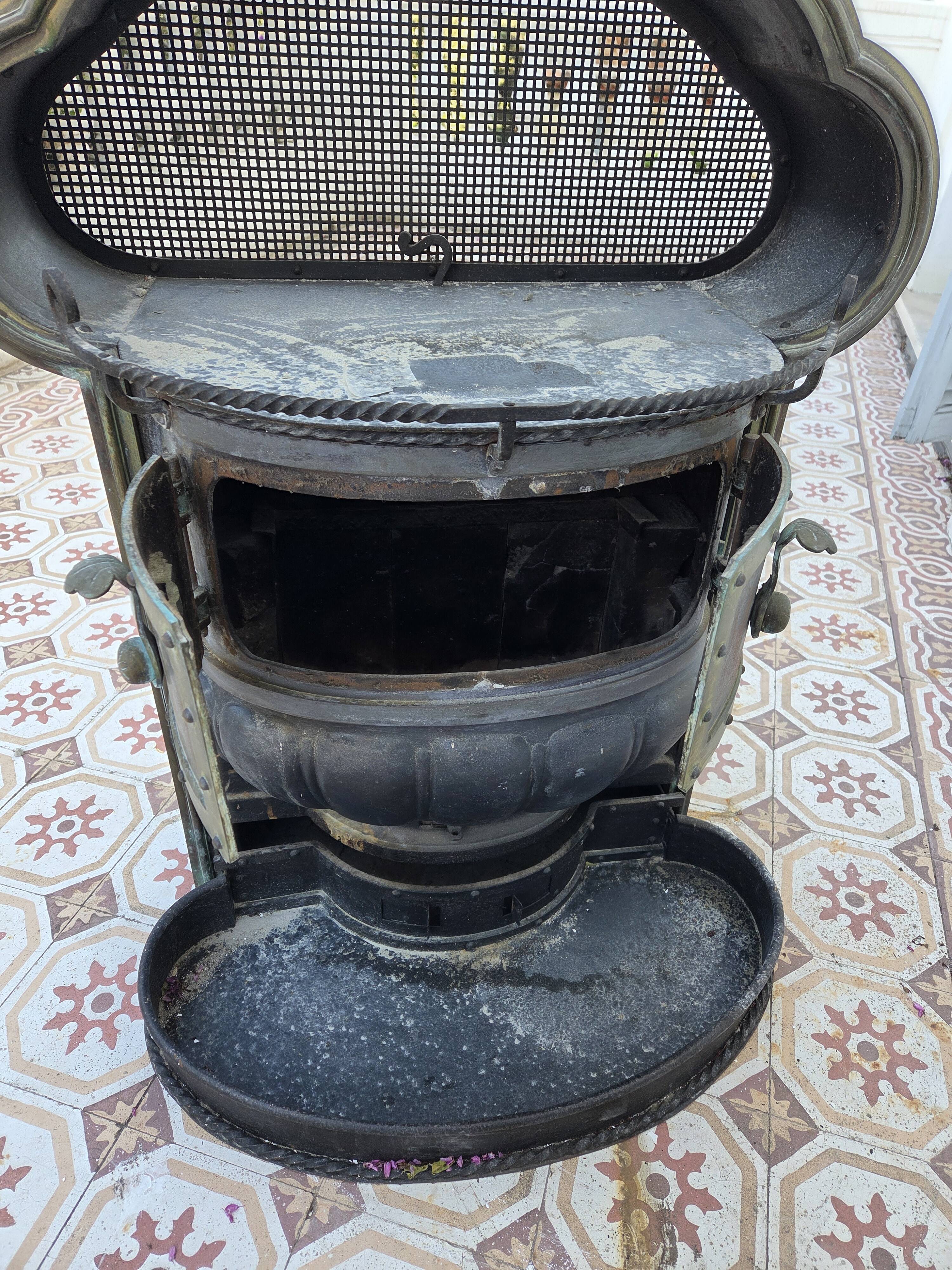 Antique wooden stove, Art Nouveau style