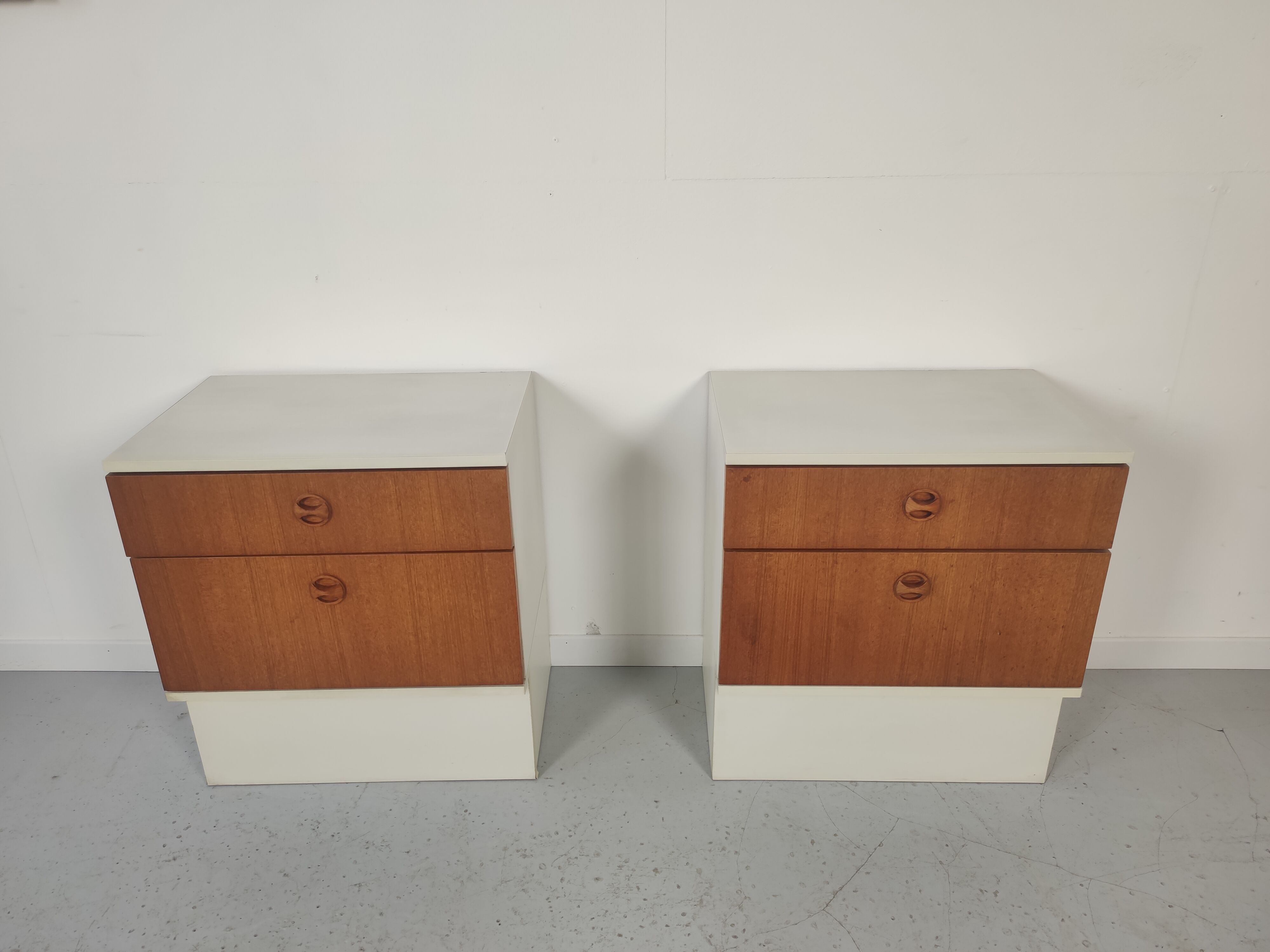 Pair of teak bedsides Scandinavian style 70s