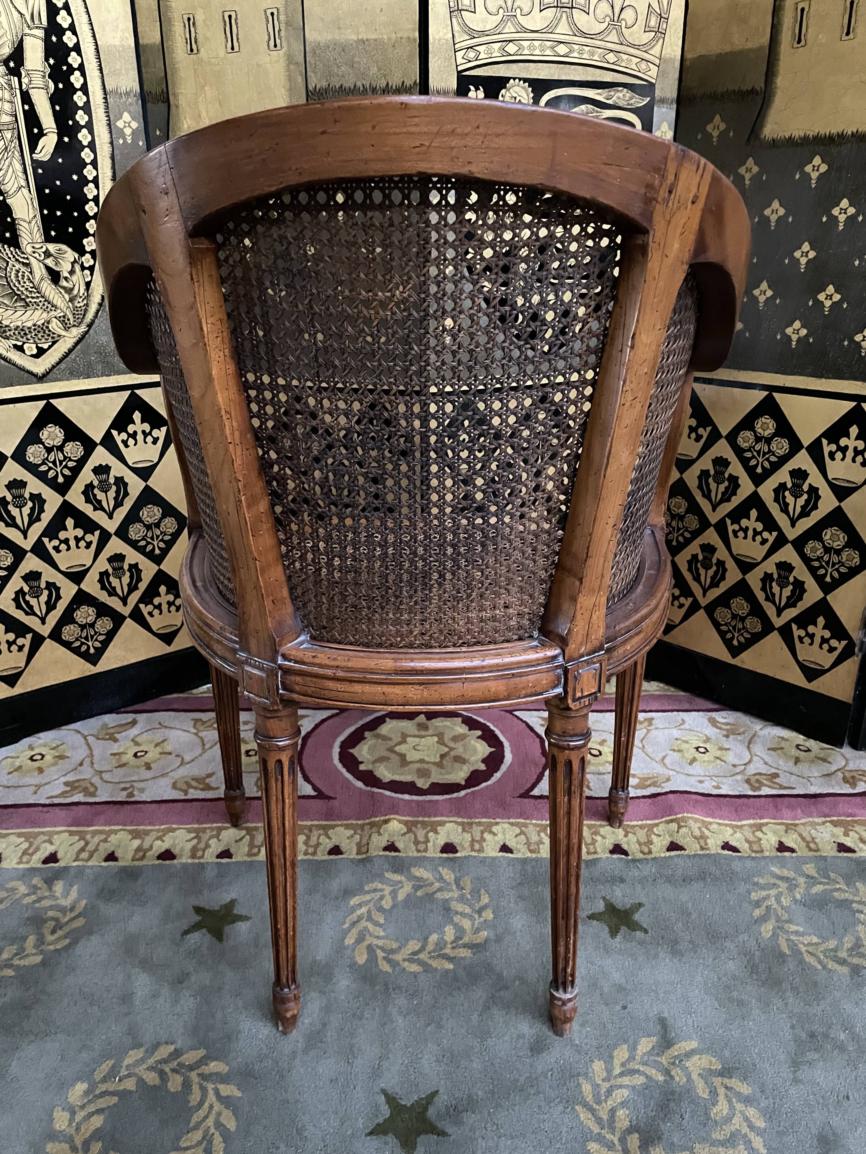 Office armchair Louis XVI cannage