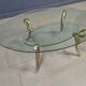 Table basse en laiton et en verre, années 1970
