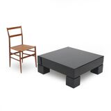 Black lacquered square table, 1970s