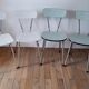Set of 4 chairs in formica blaches and water green 70s