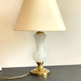 LAMPE Verre OPALIN et Laiton VINTAGE