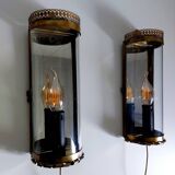 Paire d'appliques anciennes en laiton