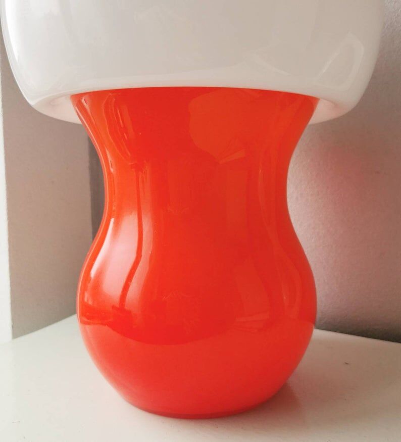 Unique glass mushroom lamp 1970