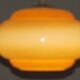 French vintage amber & white pearlized glass hanging ceiling light 4479