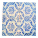 4 glazed ceramic tiles, flowers, 60s