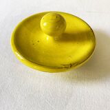 Yellow glazed ceramic sugar bowl