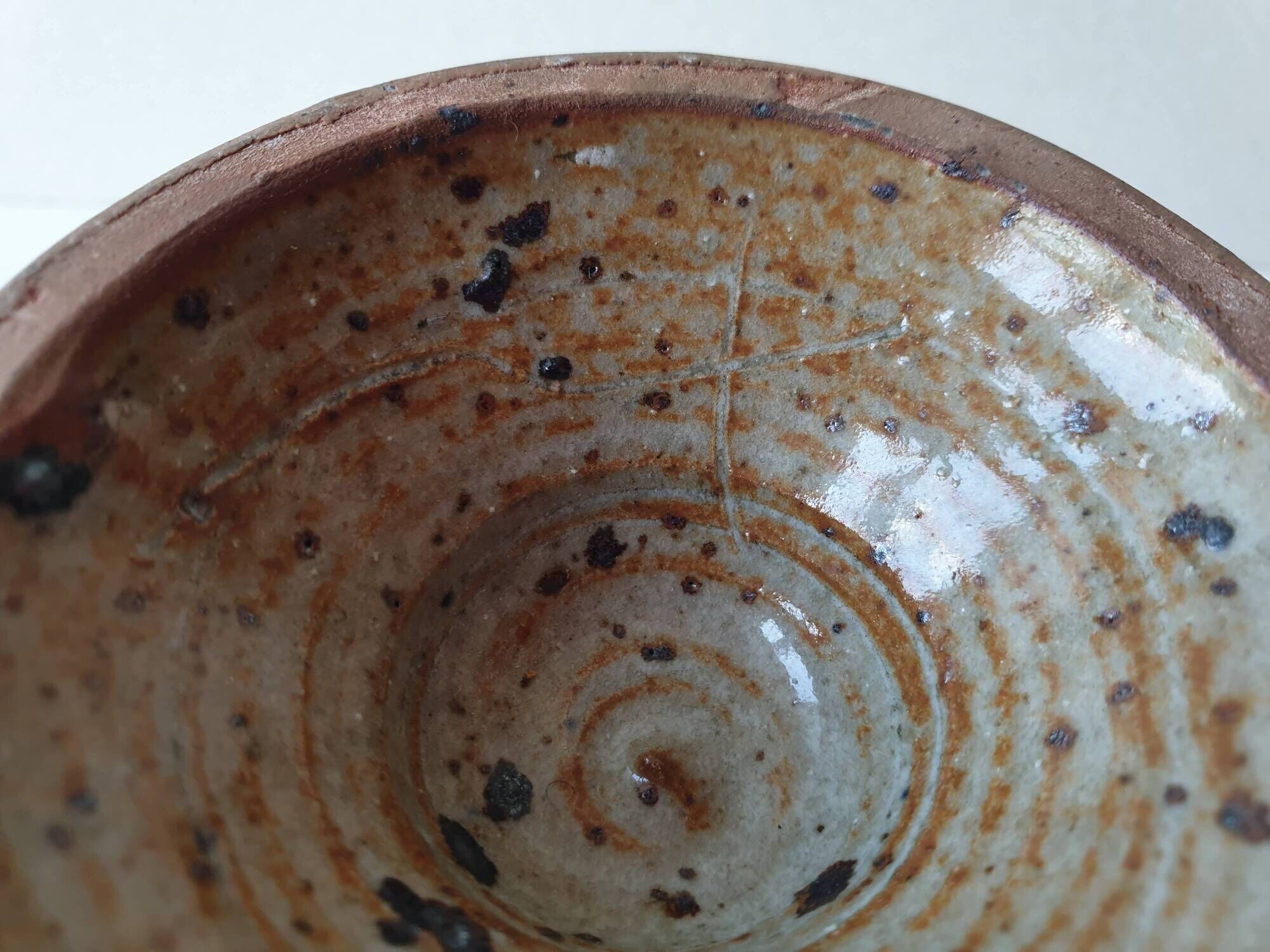 Pyrite stoneware ceramic bowl / cup signed Suzanne Dauliach Vallauris 60's