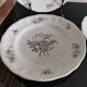 Dessert plates in half Luneville porcelain, black decor