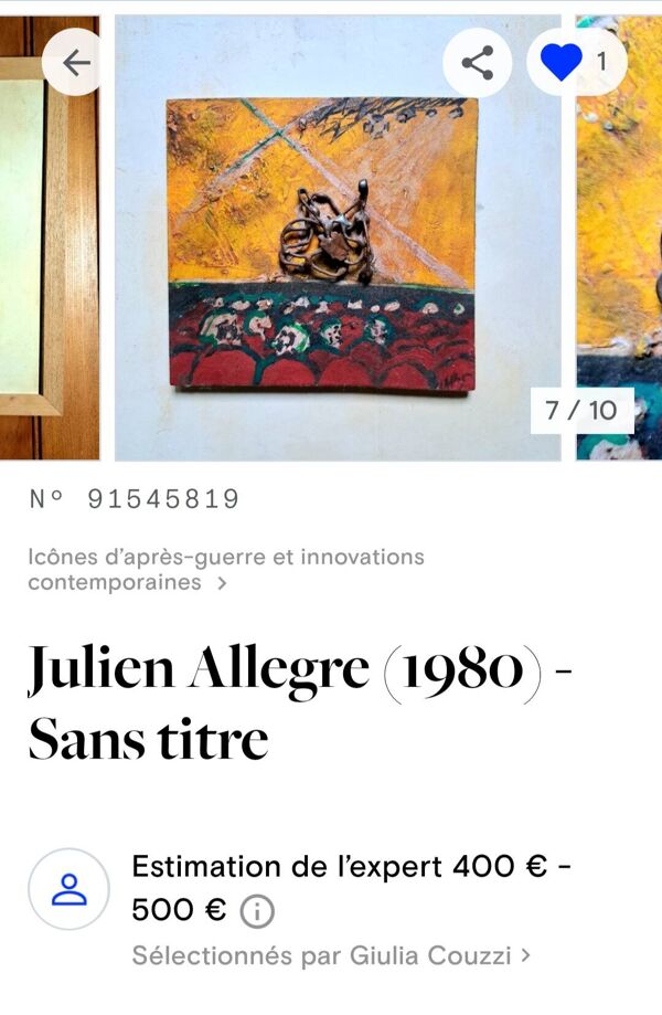 Tableau expressionniste - huile  et sculpture sur bois de Julien  Allègre