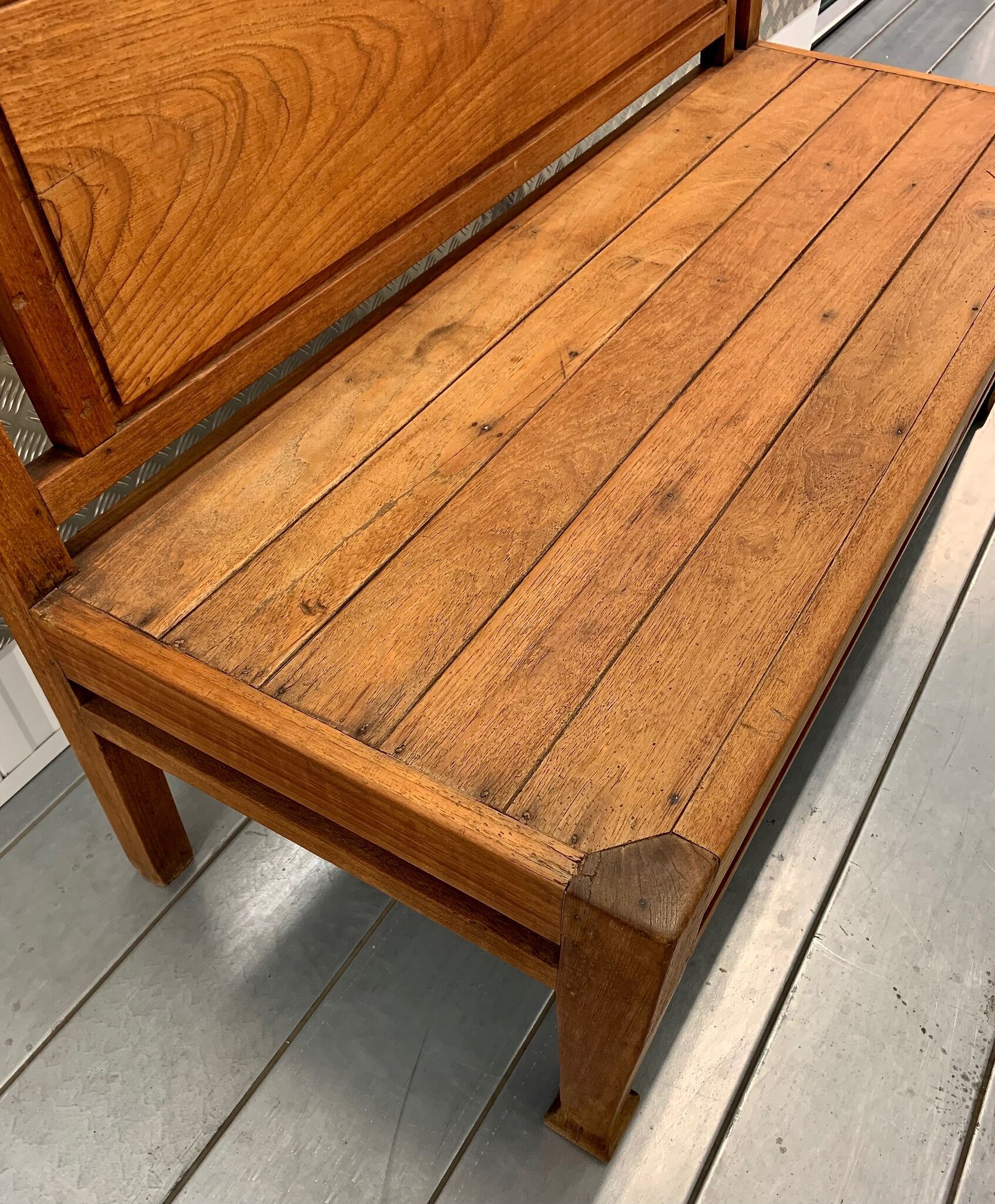 Vintage wooden bench seat